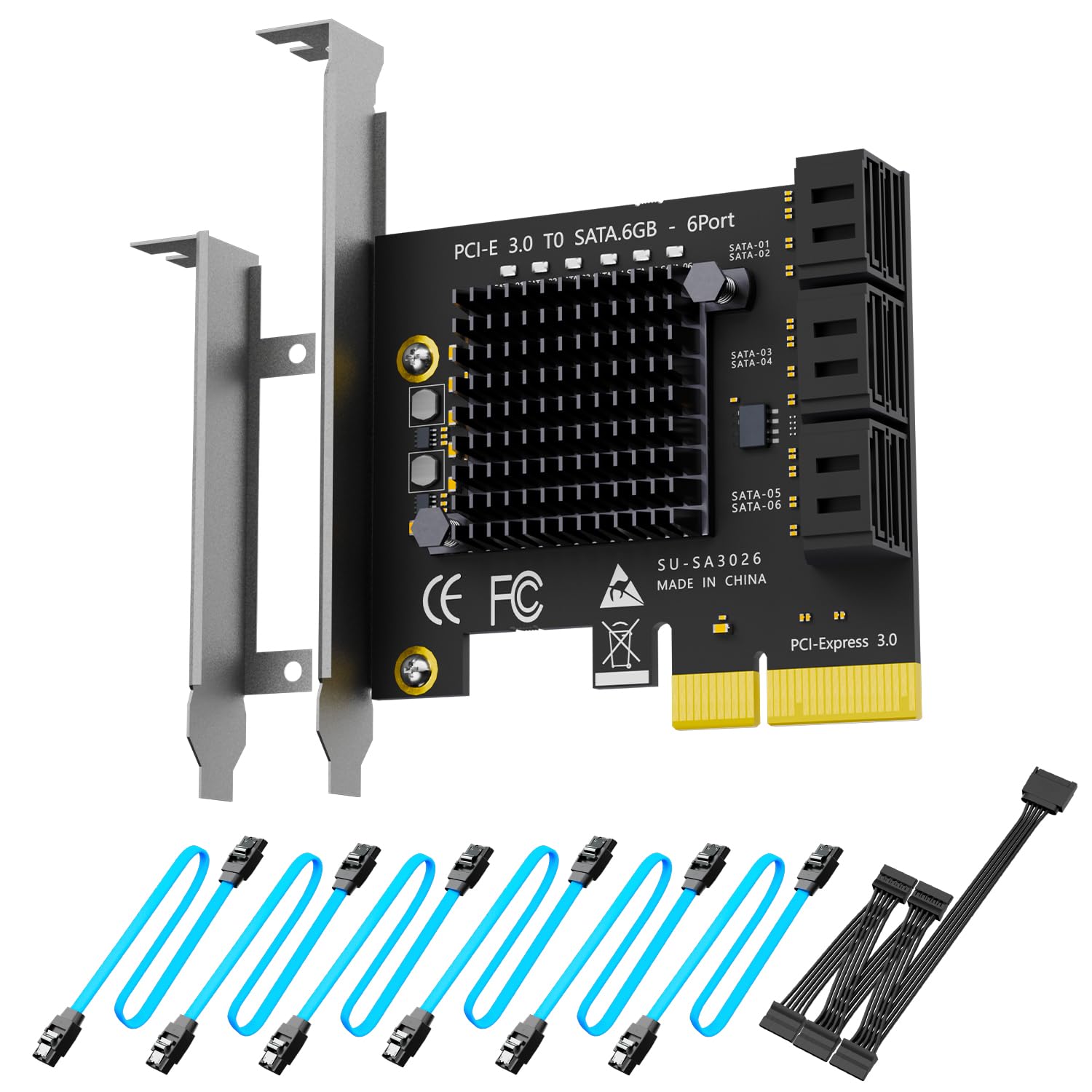 Amazon.com: GLOTRENDS SA3026-C 6-Port PCIe X4 SATA Expansion Card